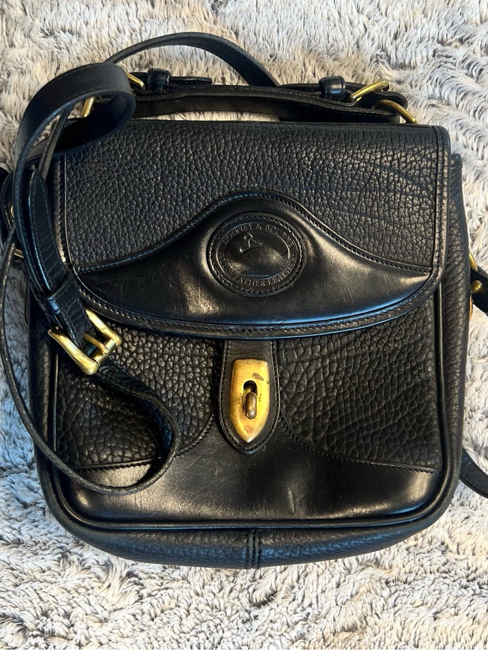 Dooney & Bourke Black Pebbled Leather Shoulder Bag